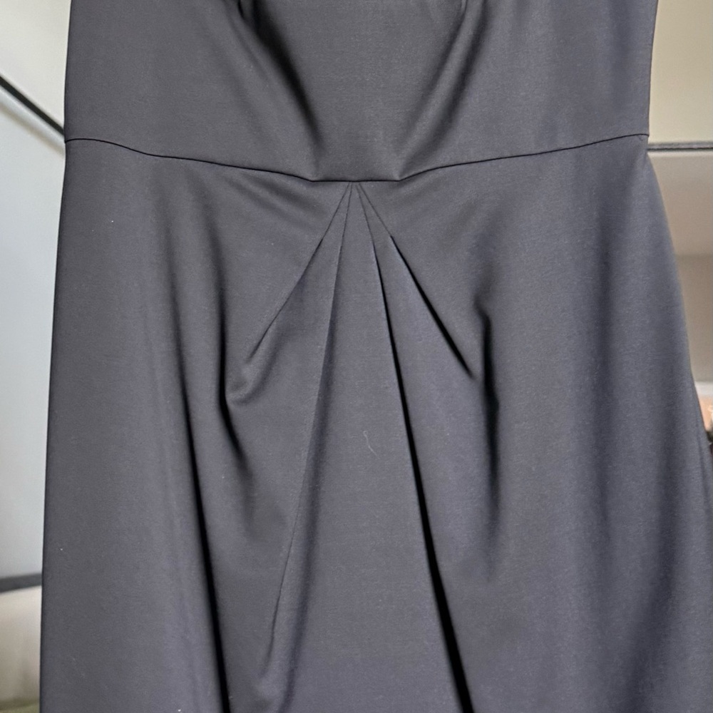 Brooks Brothers Black Midi Dress with Front Pleat Detail
